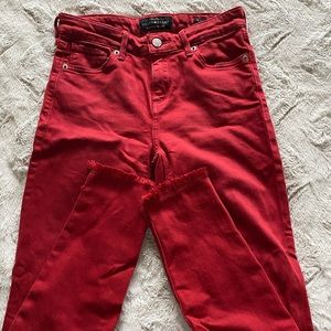lucky brand red skinny jeans